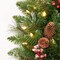 24 Inch Artificial Pre-Lit Christmas Wreath, Mixed Pine Decorated Frosted Berries, Pinecones, 50 LED Lights with Timer, Battery Operated, Holiday Decoration for Front Door, Outdoor